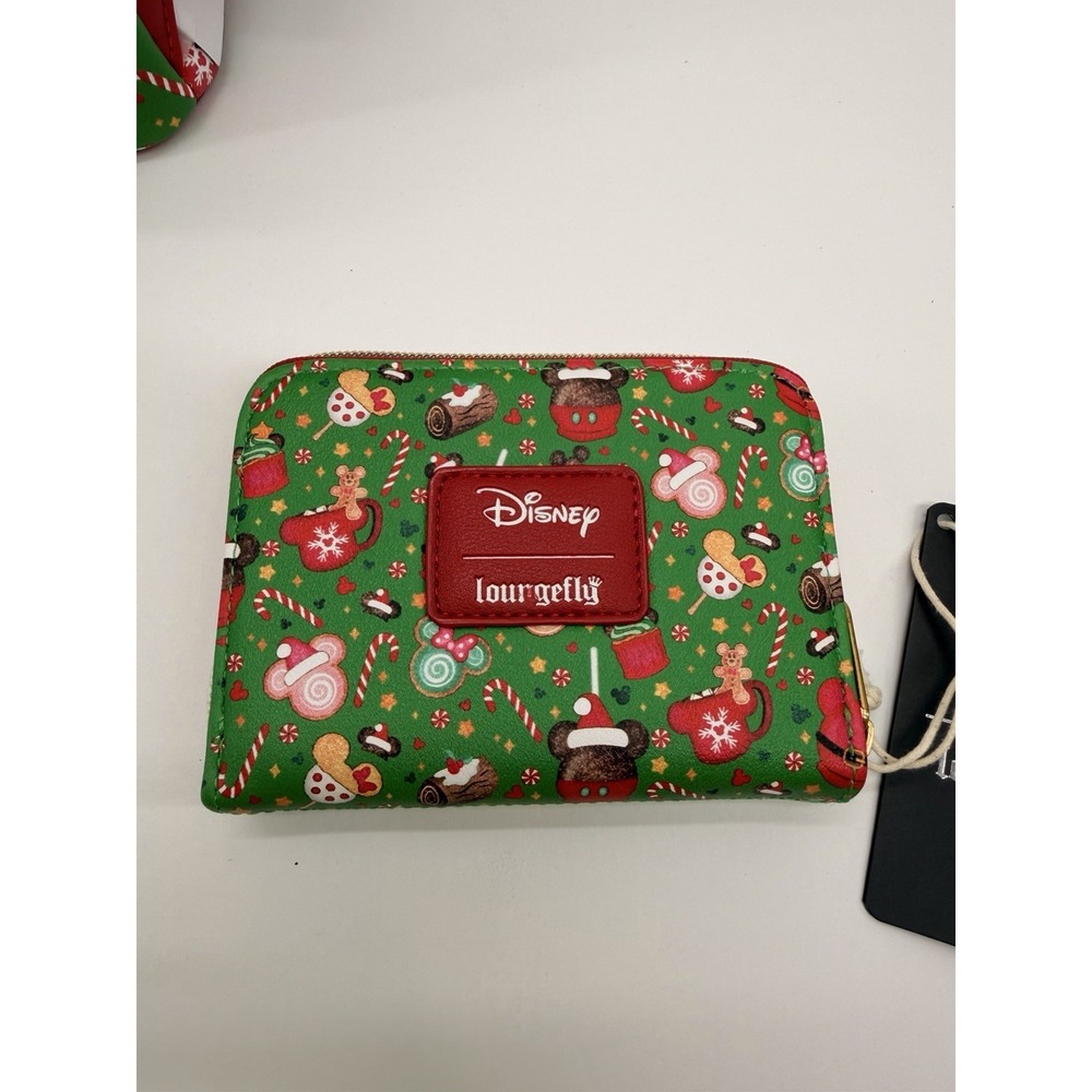 LOUNGEFLY‎ DISNEY MICKEY MOUSE HOLIDAY TREATS SMALL WALLET ~ TAGS~ Brand New